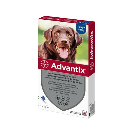 Advantix roztok pro nakapání na kůži – spot-on pro psy 25 kg - 40 kg