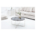 Estila Jedinečný designový konferenční stolek Jaspis šedý mramor / stříbrná