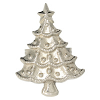 Dekoria Kroužek na ubrousky Christmas Tree silver, 6 x 5 x 8 cm