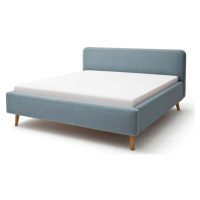 Modrošedá čalouněná dvoulůžková postel 140x200 cm Mattis – Meise Möbel