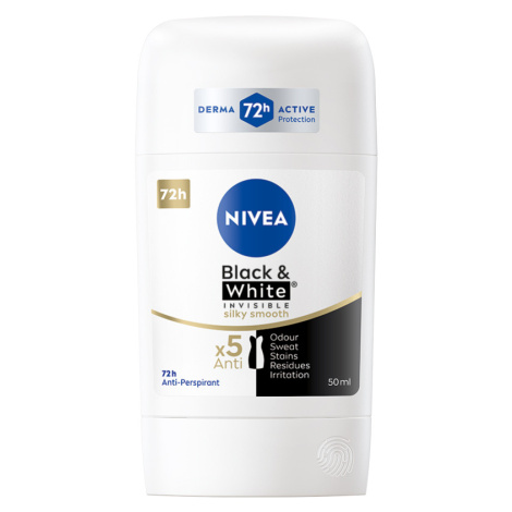Nivea Black&White Silky Smooth tuhý antiperspirant 50 ml