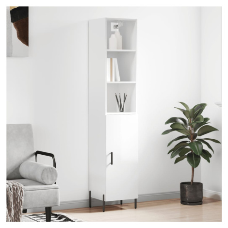 vidaXL Skříň highboard bílá s vysokým leskem 34,5x34x180 cm kompozit