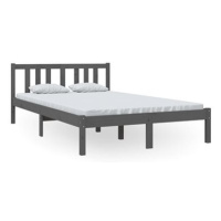 Rám postele šedý masivní dřevo 120 × 200 cm, 814881