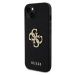Zadní kryt Guess PU Perforated 4G Glitter Metal Logo pro Apple iPhone 13, černá