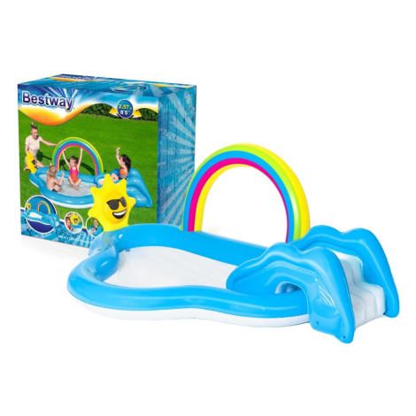 Bestway Nafukovací bazén pro nejmenší se skluzavkou duhou a sluníčkem 257x145x91 cm Bestway