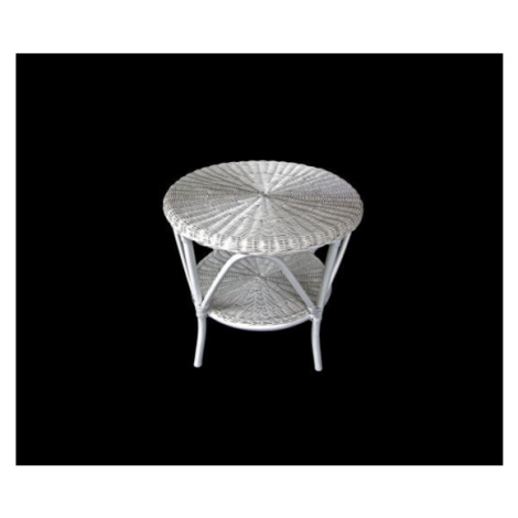 Ratanový obývací stolek - bílý ratan FOR LIVING
