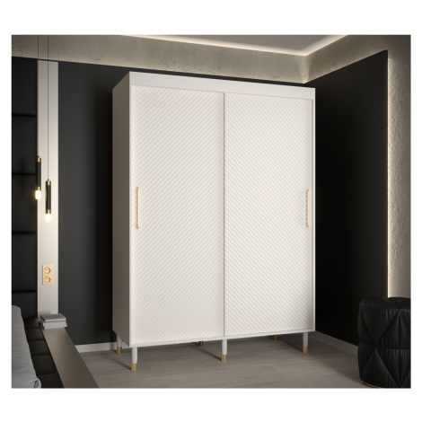 Šatní skříň Abi Calipso Jodelka 1 Barva korpusu: Bílá, Rozměry: 150 cm, Dveře: Bílá - bez zrcadl
