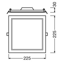 LED podhledové svítidlo LEDVANCE Slim Square 210mm 18W/4000K neutrální bílá