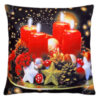 Vánoční polštář CHRISTMAS CANDLES IV. 40x40 cm Mybesthome Varianta: Povlak na polštář s výplní, 