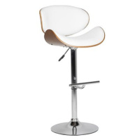 Bílá koženková barová židle ROTTERDAM, 139499