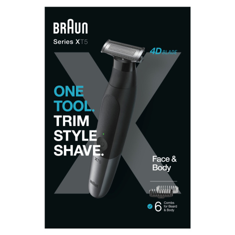 Braun Series X, Zastřihovač vousů a holicí strojek na tělo pro vousy i úpravu těla, XT5200