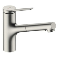 Dřezová baterie Hansgrohe Zesis s vytahovací sprškou, 2 proudy nerez 74800800