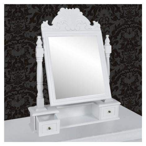 Toaletní stolek se zrcadlem bílá Dekorhome,Toaletní stolek se zrcadlem bílá Dekorhome vidaXL