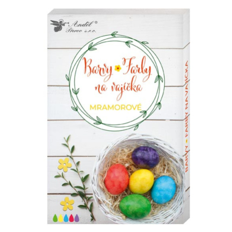 Anděl Barvy na vajíčka gelové 7743 mramorové, 5 ks, rukavice