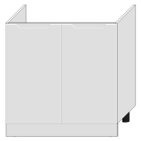 Kuchyňská skříňka Zoya D80zl bílý puntík/bílá