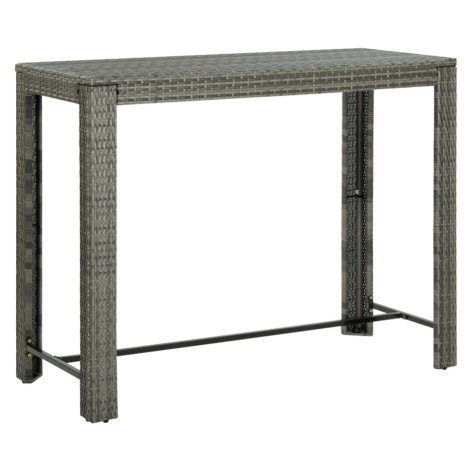 vidaXL Zahradní barový stůl šedý 140,5 x 60,5 x 110,5 cm polyratan
