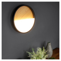 Eco-Light Nástěnné světlo LED Vista, světlé dřevo/černá, Ø 30 cm