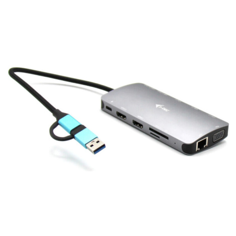 i-Tec USB 3.0 USB-C/Thunderbolt 3x Display Metal Nano Dock with LAN + Power Delivery 100 W CANAN iTec