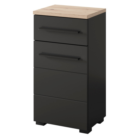 Szynaka Koupelnová skříňka Swing 45 38 cm matná černá/dub Artisan