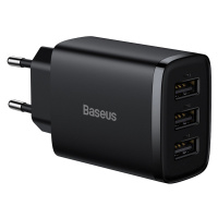 Baseus Kompaktní síťová nabíječka 3x USB 17W černá (CCXJ020101)