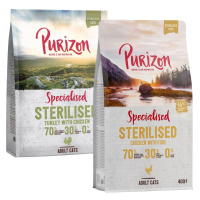 Míchané balení Purizon - bezobilné 2 x 400 g - Sterilised Adult krůtí & kuřecí a Sterilised Adul