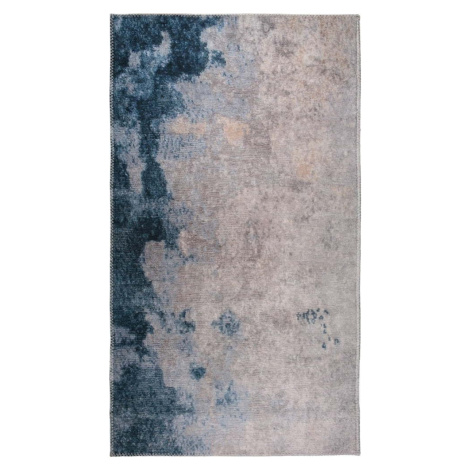 Modro-krémový pratelný koberec běhoun 200x80 cm - Vitaus