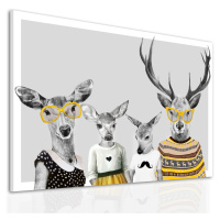 Obraz na plátně DEER FAMILY F různé rozměry Ludesign ludesign obrazy: 100x70 cm