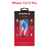 Tvrzené sklo Swissten Full Glue, Color Frame, Case Friendly pro Apple iPhone 13/13 Pro, černá