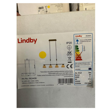 Lindby Lindby - LED Stmívatelný lustr na lanku CERSEI 4xLED/4,8W/230V