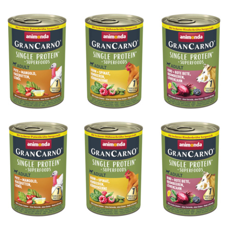 Animonda GranCarno Adult Superfoods míchané balení - 6 x 400 g