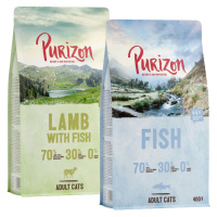 Míchané balení Purizon - bezobilné 2 x 400 g - Ryba a Jehněčí & Ryba