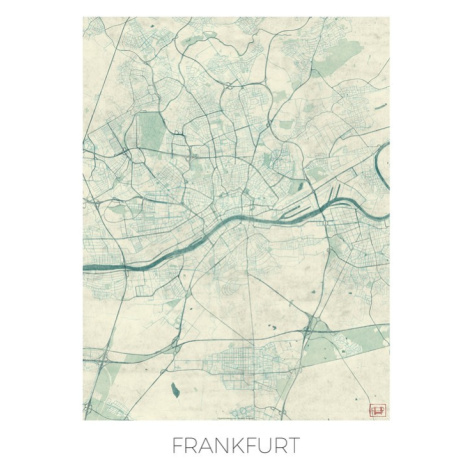 Mapa Frankfurt, Hubert Roguski, (30 x 40 cm)