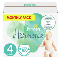 Pampers Harmonie 4 Plenky 9-14 kg měsíční balení 160 ks