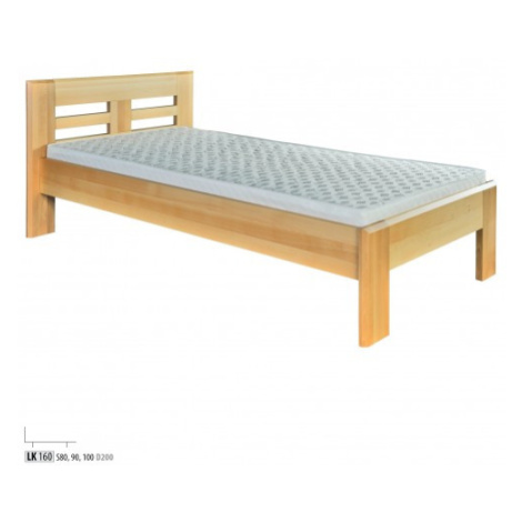 Drewmax Jednolůžková postel - masiv LK160 | 80 cm buk Moření: Třešeň