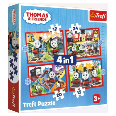 Trefl Puzzle Mašinka Tomáš 4v1 (12,15,20,24 dílků)