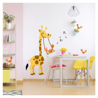 Dětské samolepky na zeď - Žirafa s houpačkou