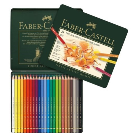 Faber-Castell, 110024, Polychromos, umělecké pastelky nejvyšší kvality, 24 ks
