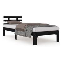 Rám postele černý masivní dřevo 90 × 200 cm, 814743