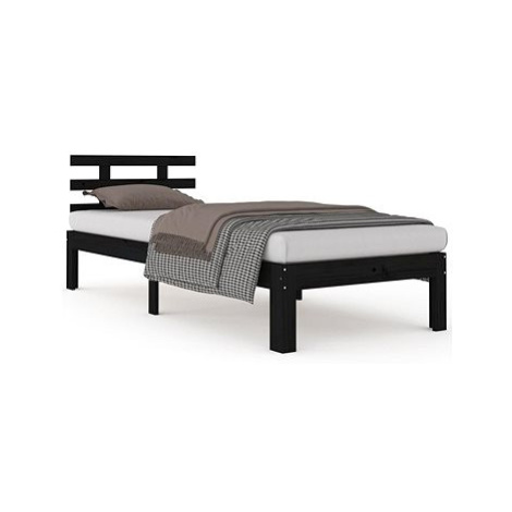 Rám postele černý masivní dřevo 90 × 200 cm, 814743 SHUMEE
