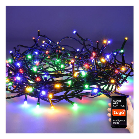 LED WIFI smart venkovní vánoční řetěz, 240 LED, 12m, přívod 5m, teplá bílá + vícebarevný  1v12-W Donoci