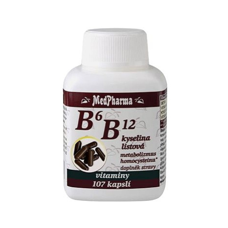 MedPharma B6 B12 + kyselina listová, 107 kapslí
