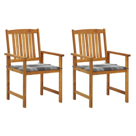 vidaXL Zahradní židle s poduškami 2 ks masivní akáciové dřevo
