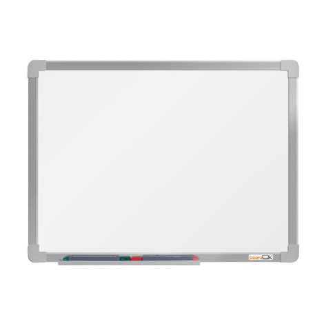 boardOK Bílá magnetická tabule s keramickým povrchem 60 × 45 cm, stříbrný rám