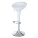 Jídelní barová židle VOLOS – bílá, plast/chrom