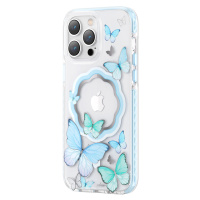 Kingxbar Butterfly Series magnetické pouzdro iPhone 14 Pro Max MagSafe butterfly case blue