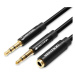 Vention 2x 3.5mm Male to 3.5mm Female Audio Cable 0.3m Black ABS Type