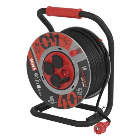 EMOS Venkovní prodlužovací kabel na bubnu Asan se 4 zásuvkami a pohyblivým středem 2,5 mm² 40 m 