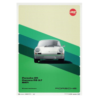 Umělecký tisk Porsche 911 RS - 50th Anniversary - 1973 - White, Automobilist, 50 × 70 cm