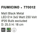 NOVA LUCE bodové svítidlo FIUMICINO matný černý kov E14 3x5W 230V IP20 bez žárovky 770012