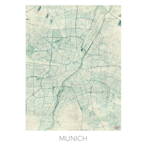 Mapa Munich, Hubert Roguski, 30x40 cm